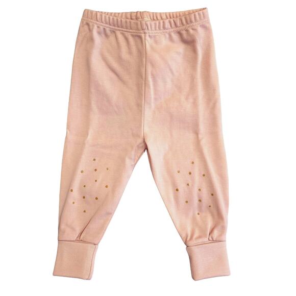 LIVLY Blush Pink With Gold Polka Dots Pants 0 - 3 Months NWT - Picture 1 of 6
